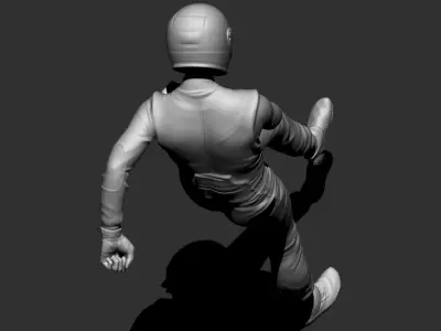 Driver kicking a tire 3D print model