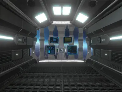 Sci fi Level design Free low-poly 3D model