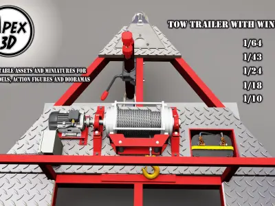 Car  Tow Trailer 3d printable in various scales 3D print model