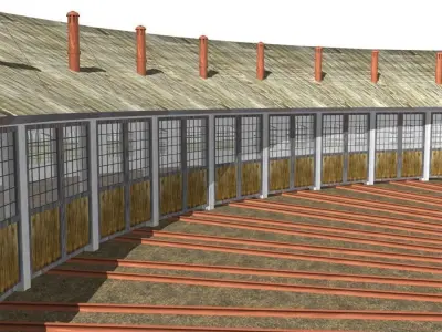 Yard for steam locomotives Low-poly 3D model