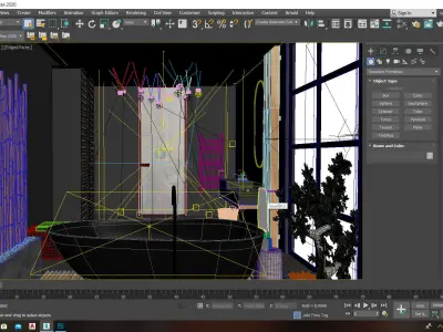 Bathroom 3D MODEL with walls and wooden floors 3D model