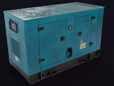 Industrial Electric Generator Low-poly 3D model