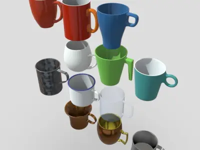 Mug Big Pack Low-poly 3D model
