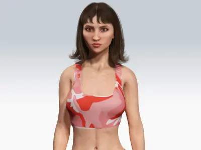 Sewxy Sport Girl - Fully Rigged 3D model Low-poly 3D model