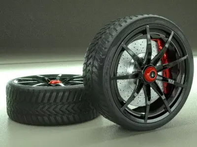 Car Rims 3 Low-poly 3D model
