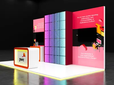 booth 6x3 open 3 side  3D model