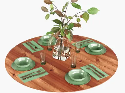 Table setting with the branch  3D model