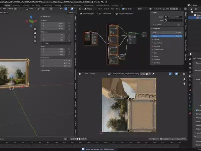 Landscape Painting Frame Game-Ready 3D Model Low-poly 3D model
