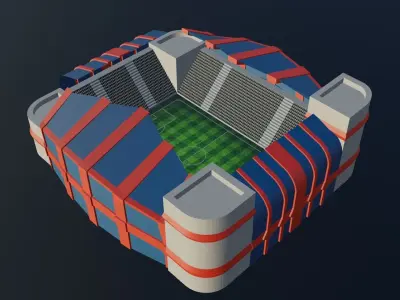Football Stadium - Paris Saint-Germain Low-poly 3D model