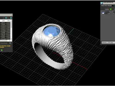 textured signet ring model 907  3D print model