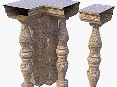 balusters three columns 3D model
