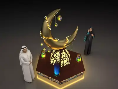 Ramadan Moon Design 3D model