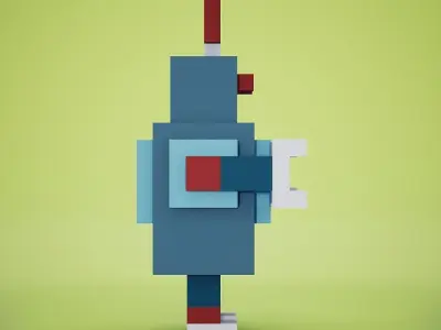 Voxel - Robot Low-poly 3D model