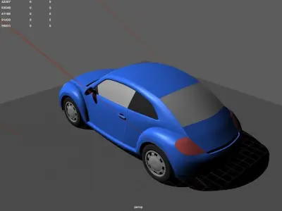 Beetle car Volkswagen AG Golf wheel vehicle automobile clasical 3D model