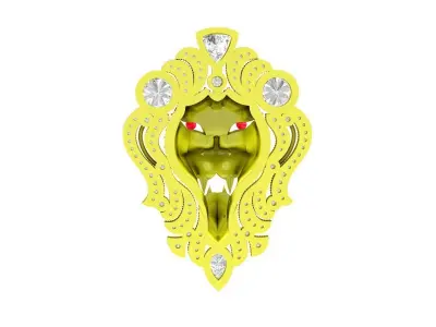 6055 Luxury Diamond Lion Pendant  3D print model