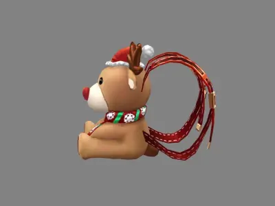 cartoon christmas backpack  - elk doll decoration Low-poly 3D model