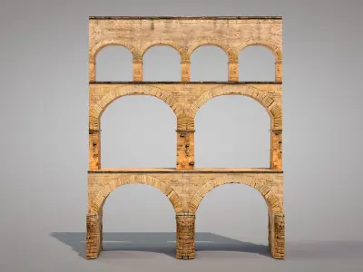 Roman Pont Du Gard Aqueduct 3D model