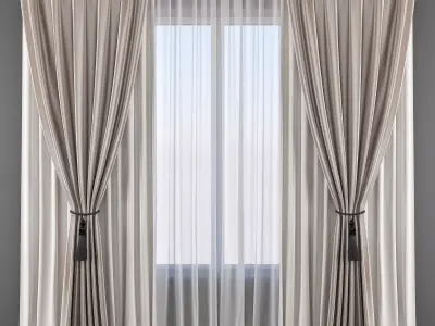 Set 50 Curtains 3D model