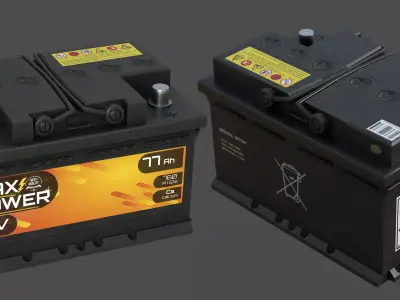 Car Battery Low-poly 3D model