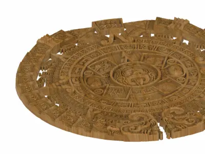 Carved panel painting STL 3D model 8