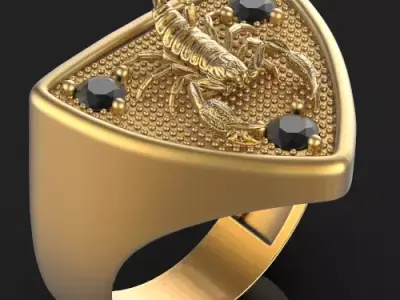 scorpion ring Silver Gold  Print 3D print model