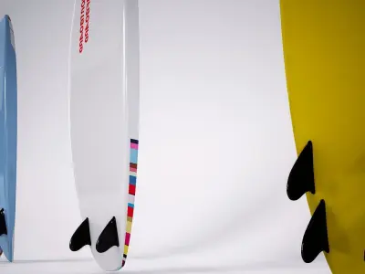 surfboard Low-poly 3D model