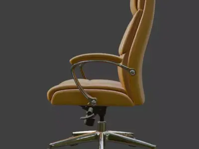 Yellow Leather Executive Office Chair High Detail 3D Model 3D model
