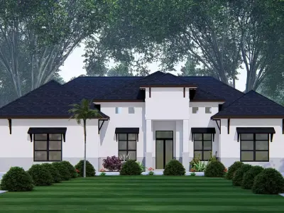 Modern Mediterranean House Luxury Contemporary Villa 3D Model 3D model