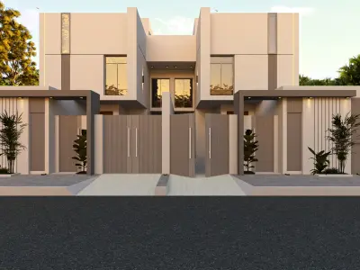 exterior   modern villa saudi arabia 3D model