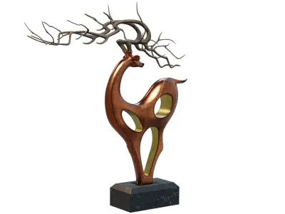 Copper Deer Decoration Low-poly 3D model