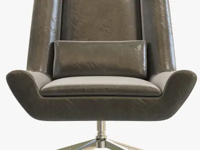 RH Modern Luke Leather Chair 3D model