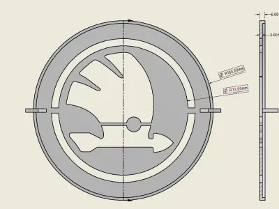printable Skoda logo template 3D print model