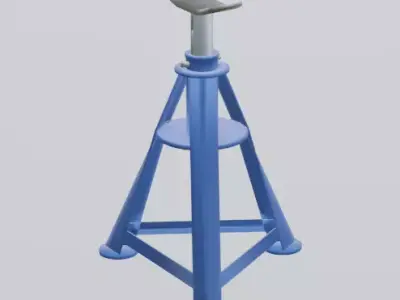 Jackstand steel swivel stool Free low-poly 3D model