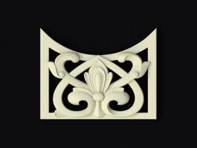 Central decor ornament for furniture 3D model 55