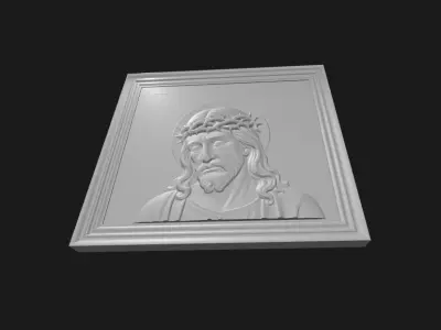 3D Relief of Jesus with Crown of Thorns 3D print model