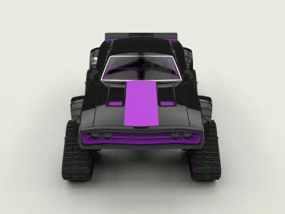 Dodge Charger with Mattracks Suspension tracks 3D model