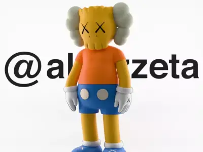 Kaws Bart Simpson Textured Low-poly 3D model