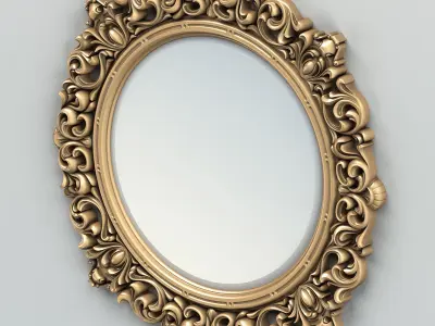 Round mirror frame 001 3D model