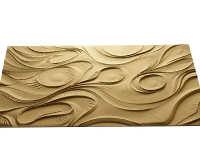 modern panel wall decor set relief stl mural CNC 160 3D model