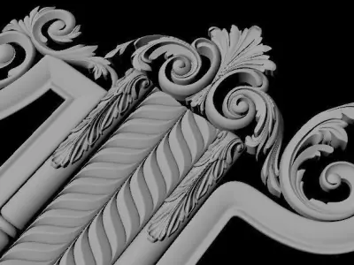 carved mirror 3D model 2