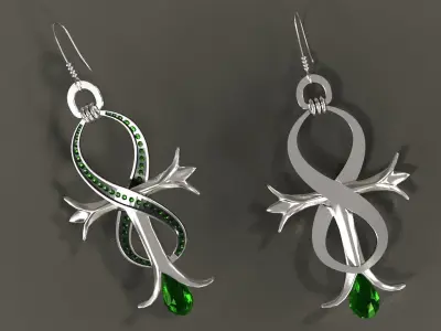 Earrings 001 3D model