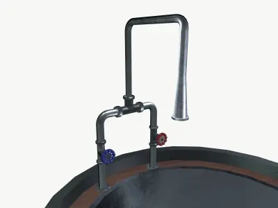 Barrel wash basin Low-poly 3D model
