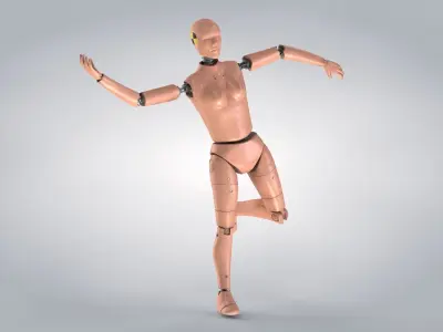 Female Crash Test Dummy -  3 Texture Sets in 1 3D model