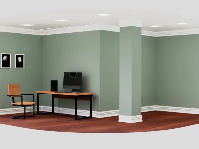 Simple Industrial Office Furniture Set Pack Low Poly BaseBoards Low-poly 3D model