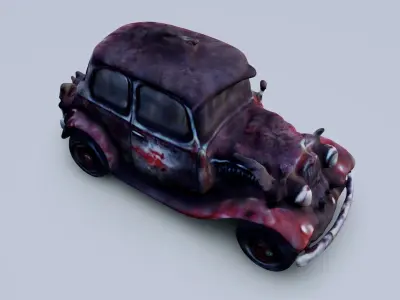 apocalypse car rusty beetle  Free 3D model