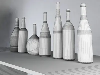 Luxury Wine Bottles MAX 2011 3D model