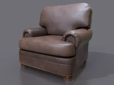 Leather couch Low-poly 3D Game ready model Low-poly 3D model Low-poly 3D model