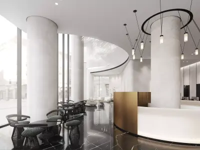 Modern reception lobby Interior 3D model