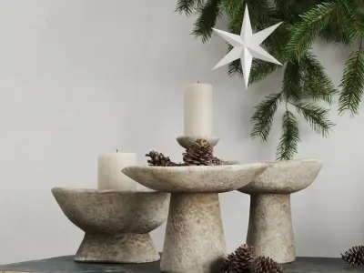 Christmas decor in scandinavian style 3D model