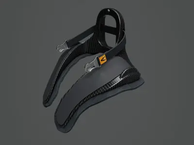 Frontal Head Restrain Device 01 Low-poly 3D model